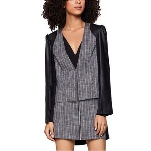 BCBGeneration Faux Leather Tweed Cape Blazer